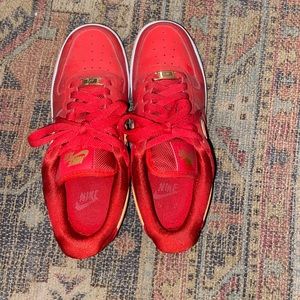 Red and Gold Airforce Ones.